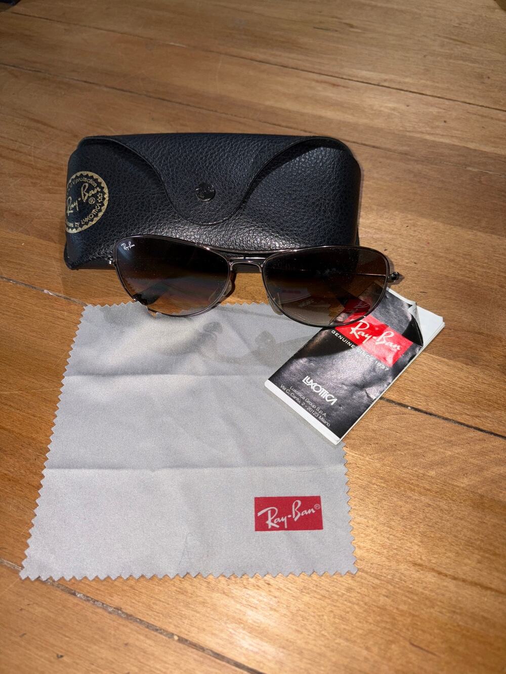 Ray-Ban RB3362 Cockpit Sunglasses 004 Gunmetal Frame Brown Gradient Lenses +Case
